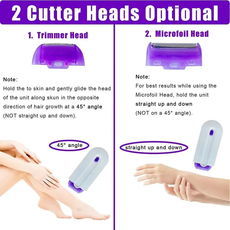 2 In 1 Electric USB Rechargeable Women Epilator Portable Hair Removal Tool Rotary Shaver Body Face Leg Bikini Lip Depilator